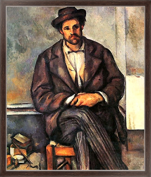 Постер Сидящий крестьянин с типом исполнения На холсте в раме в багетной раме 221-02