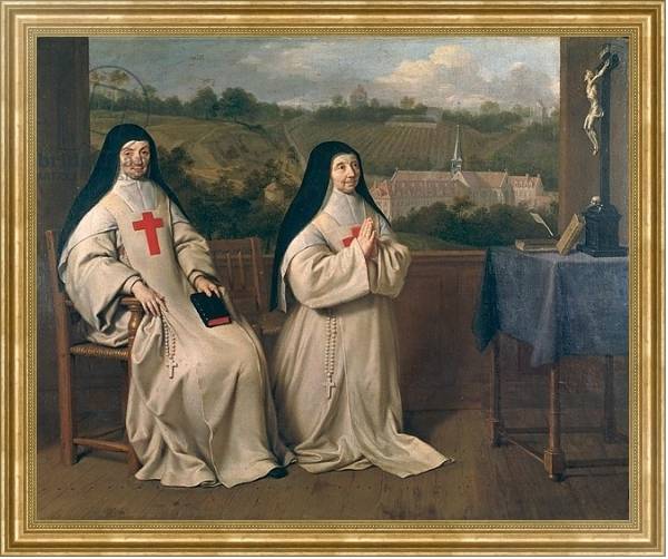 Постер Two Nuns с типом исполнения На холсте в раме в багетной раме NA033.1.051