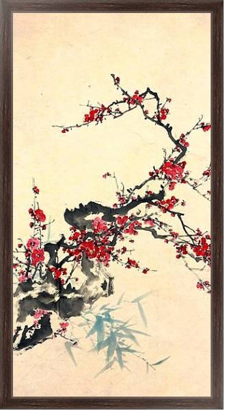 Постер Живопись в китайском стиле 11 с типом исполнения На холсте в раме в багетной раме 221-02