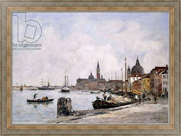 Постер The Quay on Giudecca, Venice, 1895 с типом исполнения На холсте в раме в багетной раме 484.M48.310