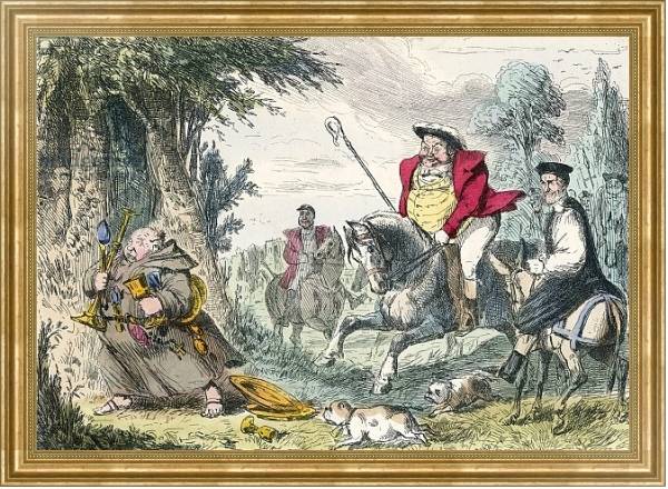 Постер King Henry VIII monk hunting с типом исполнения На холсте в раме в багетной раме NA033.1.051
