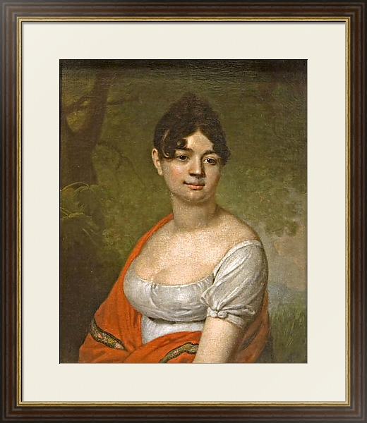 Постер Женский портрет. 1805 с типом исполнения Под стеклом в багетной раме 1.023.036