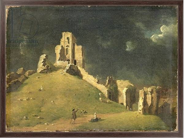 Постер Corfe Castle, Dorset, 1764 с типом исполнения На холсте в раме в багетной раме 221-02
