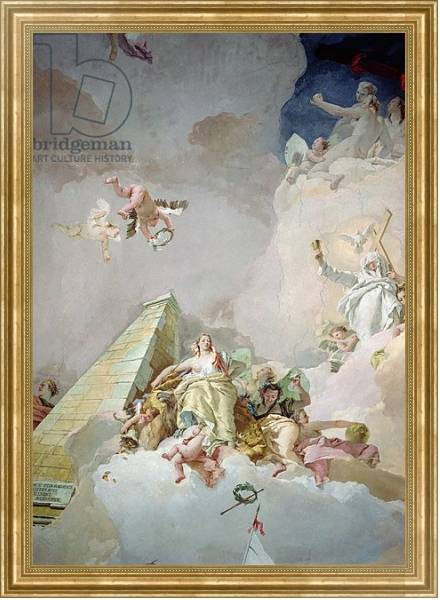 Постер The Glory of Spain, from the ceiling of the Throne Room, 1762-66 с типом исполнения На холсте в раме в багетной раме NA033.1.051