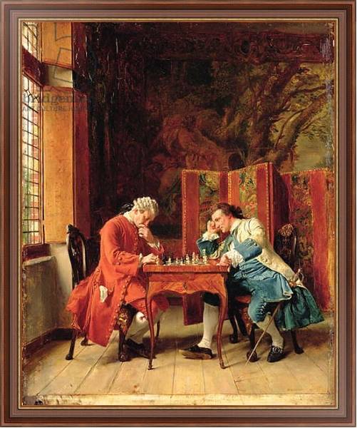 Постер The Chess Players, 1856 с типом исполнения На холсте в раме в багетной раме 35-M719P-83