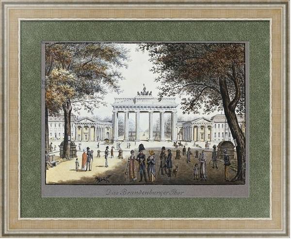 Постер The Brandenburg Gate, Berlin с типом исполнения Акварель в раме в багетной раме 485.M40.584