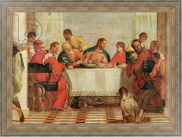 Постер Detail of The Feast in the House of Levi, 1573 с типом исполнения На холсте в раме в багетной раме 484.M48.310