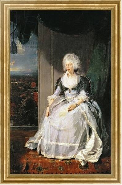 Постер Queen Charlotte, 1789-90, wife of George III с типом исполнения На холсте в раме в багетной раме NA033.1.051