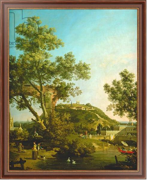 Постер English Landscape Capriccio with a Palace, 1754 с типом исполнения На холсте в раме в багетной раме 35-M719P-83
