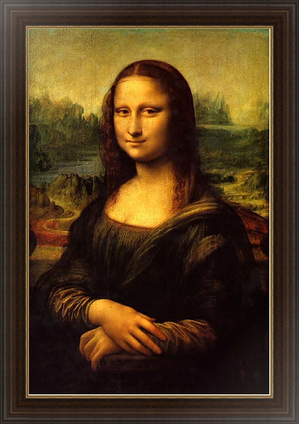 Постер Мона Лиза (Джоконда) с типом исполнения На холсте в раме в багетной раме 1.023.151