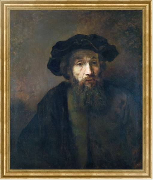 Постер Бородатый мужчина в шляпе с типом исполнения На холсте в раме в багетной раме NA033.1.051