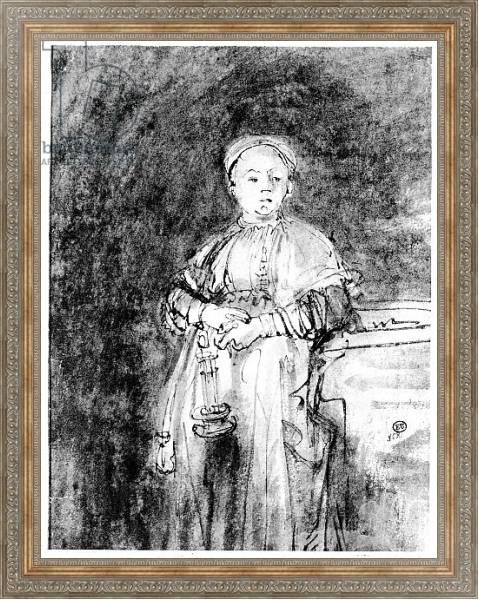 Постер Woman with a Candle, c.1631 с типом исполнения На холсте в раме в багетной раме 484.M48.310