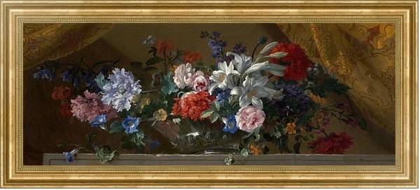 Постер Цветы в стеклянной вазе 2 с типом исполнения На холсте в раме в багетной раме NA033.1.051