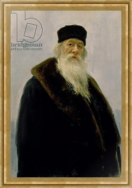 Постер Portrait of Vladimir Vasil'evich Stasov 1900 с типом исполнения На холсте в раме в багетной раме NA033.1.051