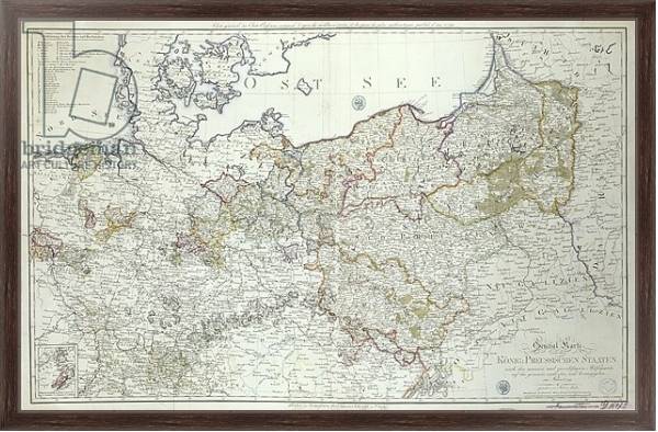 Постер Map of the Prussian States in 1799 с типом исполнения На холсте в раме в багетной раме 221-02
