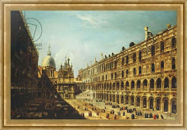 Постер The Courtyard of the Doge's Palace, Venice, с типом исполнения На холсте в раме в багетной раме NA033.1.051