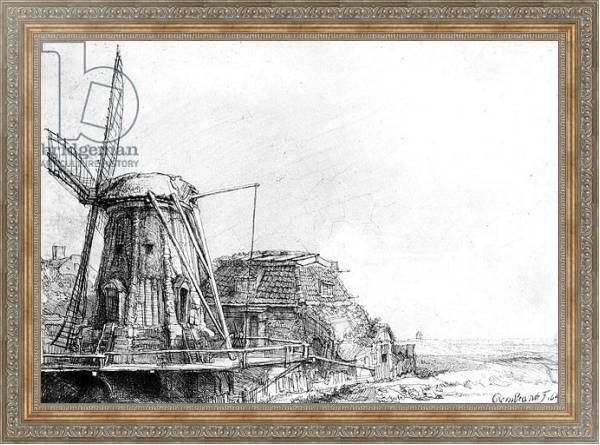 Постер The Windmill, 1641 с типом исполнения На холсте в раме в багетной раме 484.M48.310