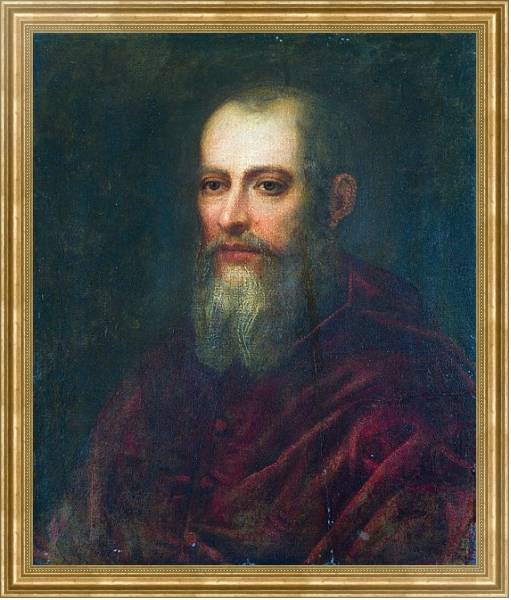 Постер Портрет кардинала с бородой с типом исполнения На холсте в раме в багетной раме NA033.1.051