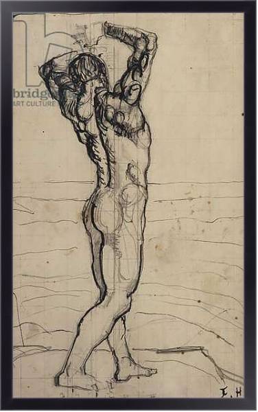 Постер Male Nude, Study for The Truth; Mannlicher Akt, Studie zur Wahrheit, c.1902 с типом исполнения На холсте в раме в багетной раме 221-01