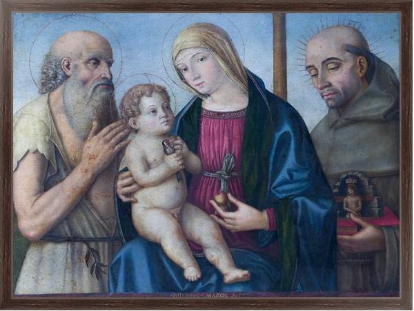 Постер Дева Мария с младенцем и Святыми 3 с типом исполнения На холсте в раме в багетной раме 221-02