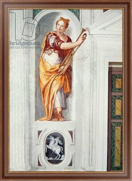 Постер Musician with a Horn, c.1560-1568 с типом исполнения На холсте в раме в багетной раме 35-M719P-83