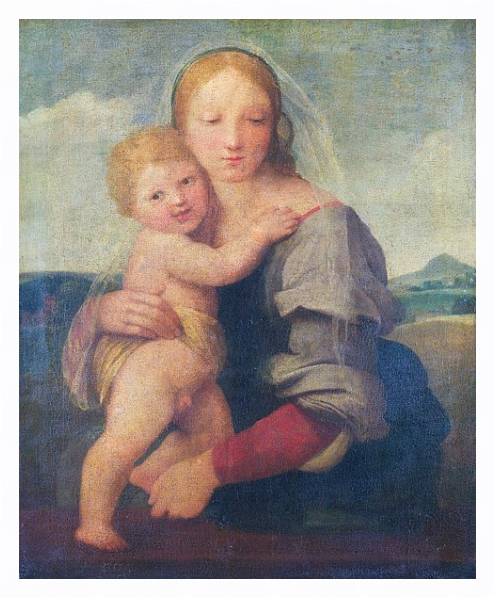 Постер Мадонна с младенцем с типом исполнения На холсте в раме в багетной раме 221-03
