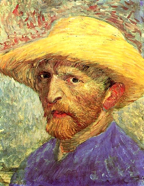 Постер Автопортрет с соломенной шляпой 3 с типом исполнения На холсте без рамы
