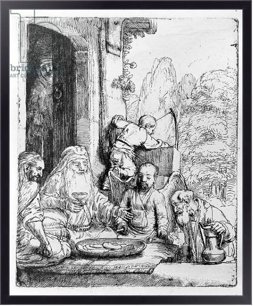 Постер Abraham entertaining the angels, 1656 с типом исполнения На холсте в раме в багетной раме 221-01