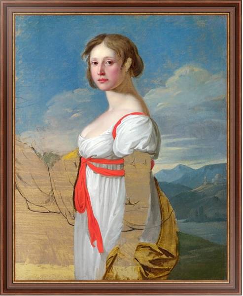 Постер Портрет женщины 11 с типом исполнения На холсте в раме в багетной раме 35-M719P-83