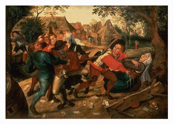 Постер Gamblers Quarrelling с типом исполнения На холсте в раме в багетной раме 221-03