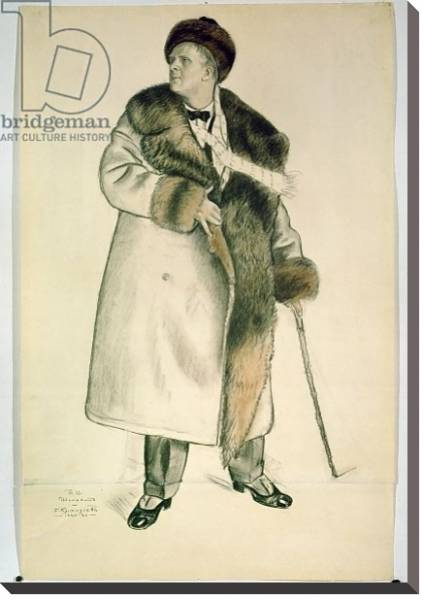 Постер Portrait of the Opera Singer Feodor Ivanovich Chaliapin 1920-21 с типом исполнения На холсте без рамы