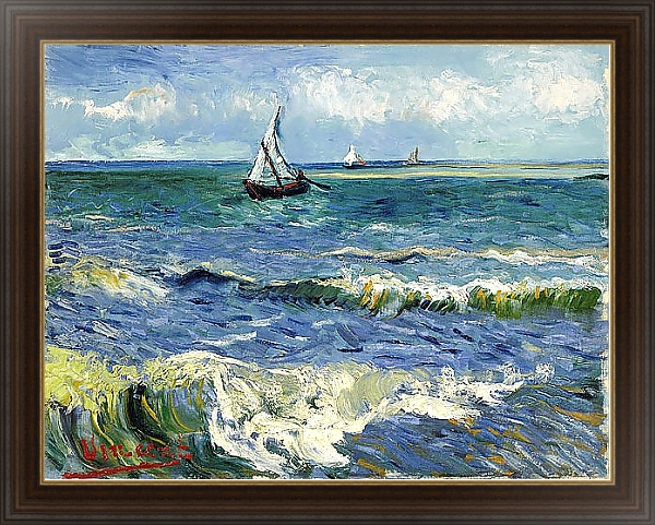 Постер Морской пейзаж в Сен-Мари с типом исполнения На холсте в раме в багетной раме NA053.0.115