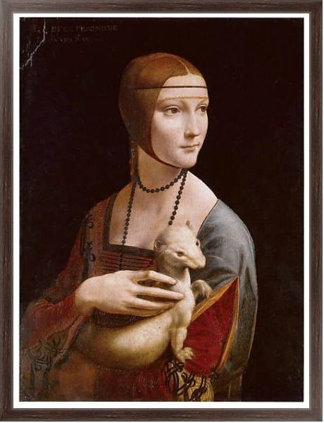 Постер Дама с горностаем с типом исполнения На холсте в раме в багетной раме 221-02