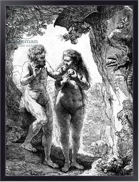 Постер Adam and Eve, 1638 с типом исполнения На холсте в раме в багетной раме 221-01