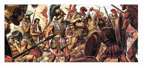 Постер Battle of Thermopylae с типом исполнения На холсте в раме в багетной раме 221-03