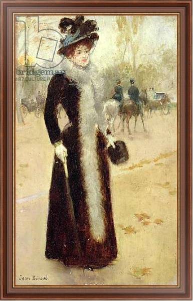 Постер A Parisian Woman in the Bois de Boulogne, c.1899 с типом исполнения На холсте в раме в багетной раме 35-M719P-83