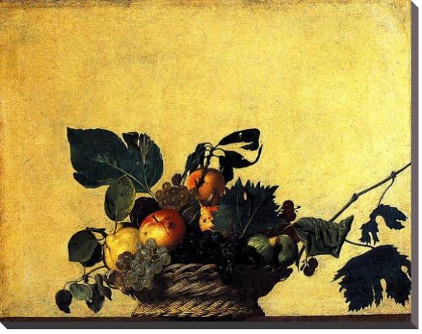 Постер Корзина с фруктами с типом исполнения На холсте без рамы