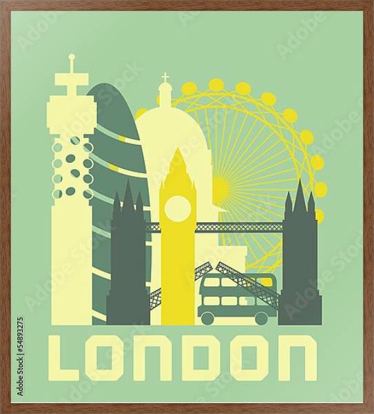 Постер Символы Лондона #2 с типом исполнения На холсте в раме в багетной раме 1727.4310