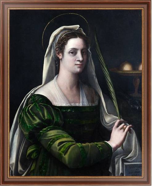 Постер Портрет леди с атрибутами Святой Агаты с типом исполнения На холсте в раме в багетной раме 35-M719P-83