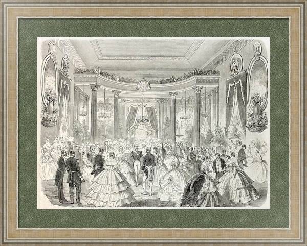 Постер Emperor Napoleon III and empress at Grand Ball. Created by Godefroy-Durand, published on L'Illustrat с типом исполнения Акварель в раме в багетной раме 485.M40.584