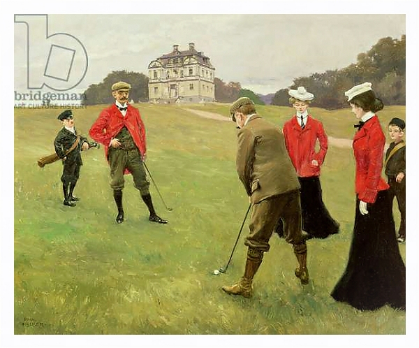 Постер Golf Players at Copenhagen Golf Club с типом исполнения На холсте в раме в багетной раме 221-03