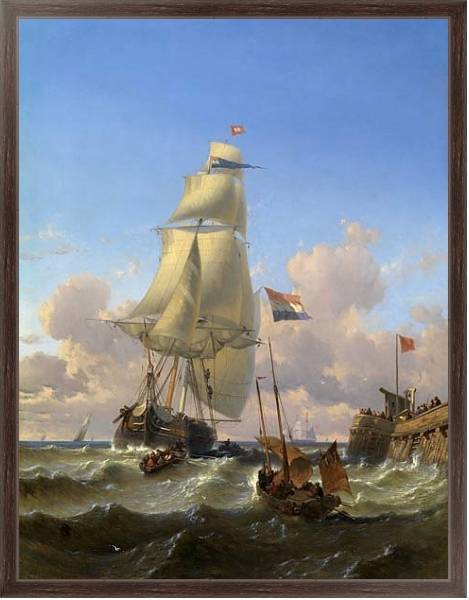 Постер Корабли у пирса с типом исполнения На холсте в раме в багетной раме 221-02