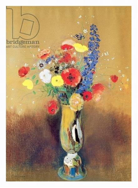 Постер Wild flowers in a Long-necked Vase, c.1912 с типом исполнения На холсте в раме в багетной раме 221-03