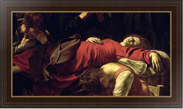Постер The Death of the Virgin, 1605-06 2 с типом исполнения На холсте в раме в багетной раме 1.023.151