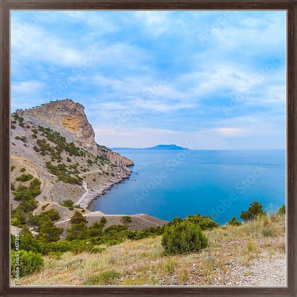 Постер Крым, побережье. Панорама с типом исполнения На холсте в раме в багетной раме 221-02