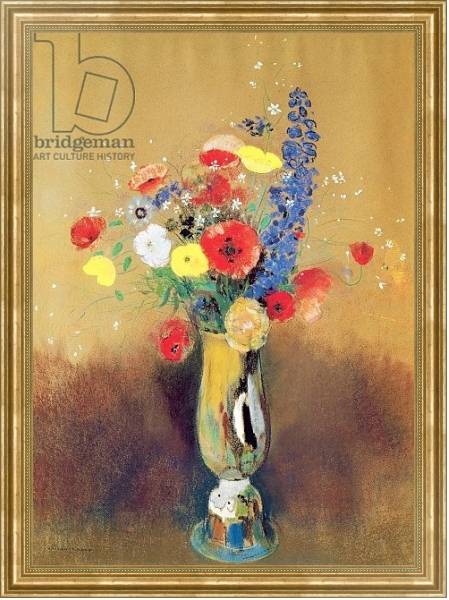 Постер Wild flowers in a Long-necked Vase, c.1912 с типом исполнения На холсте в раме в багетной раме NA033.1.051