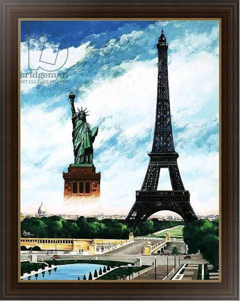 Постер Who built the Eiffel Tower? Alexandre Gustave Eiffel с типом исполнения На холсте в раме в багетной раме 1.023.151