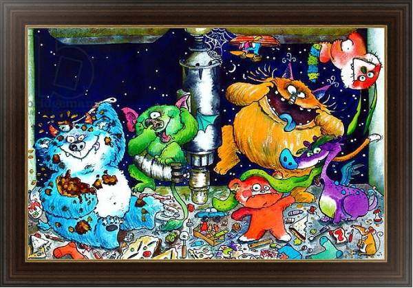 Постер Monsters under the sink с типом исполнения На холсте в раме в багетной раме 1.023.151