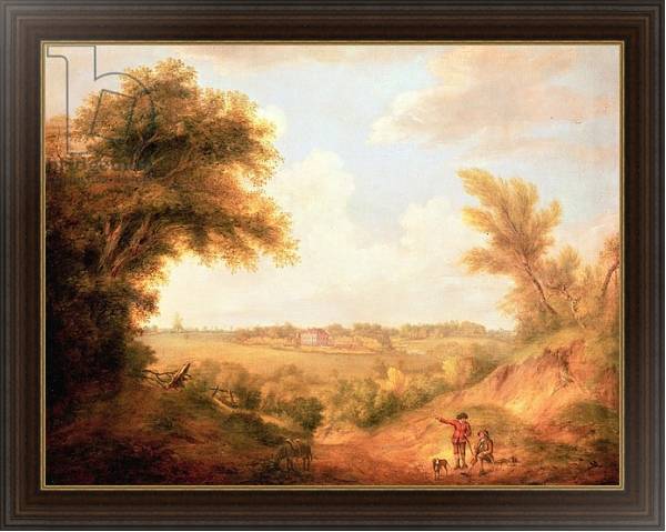 Постер Landscape with house, 18th century с типом исполнения На холсте в раме в багетной раме 1.023.151