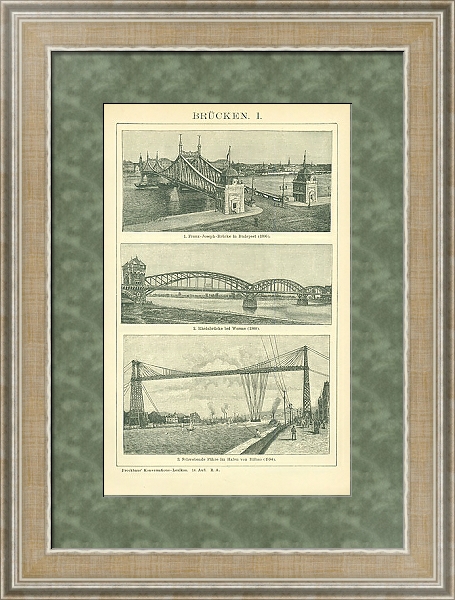 Постер Мосты Европы I с типом исполнения Акварель в раме в багетной раме 485.M40.584